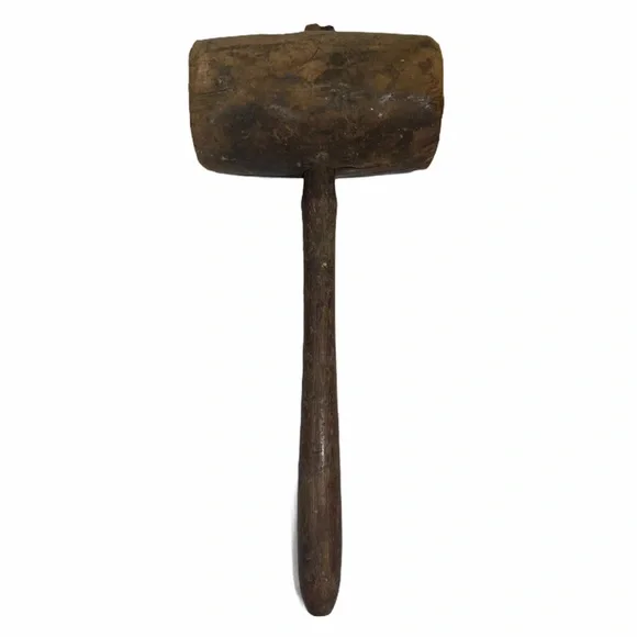 Primitive Wooden Mallet Handmade Vintage Antique Kitchen Utensil Farmhouse Decor